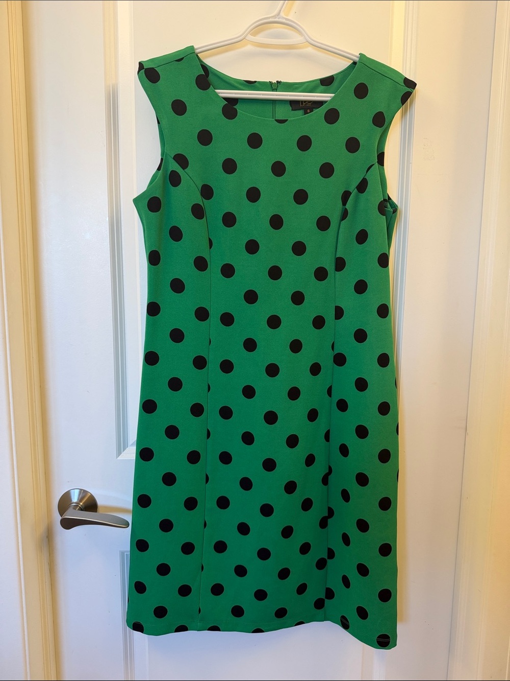 Sleeveless Green Polka Dot Mini Dress